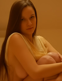 Lucy A only had one white scarf to make herself look sexy and she did a great job posing.