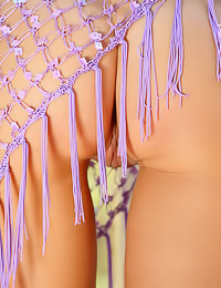 Busty blonde bimbo Natali C strips outdoors and gives a sneak peek at her hot curvy body.