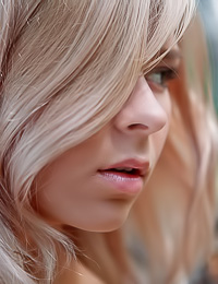 Cute blonde teen Paloma B takes her clothes off in the woods and shows us her juicy mellons.